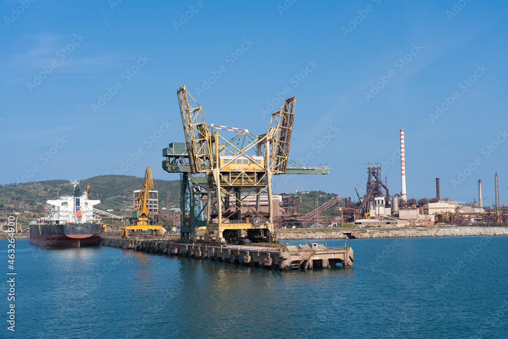 commercial harbour of Piombino, Tuscany, Italy