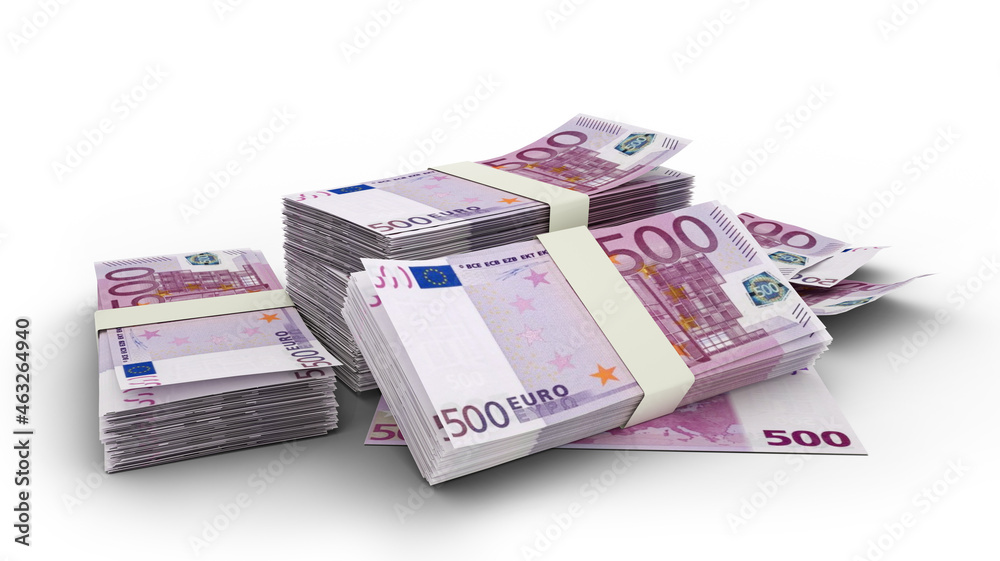 Stacks of Euro notes Stacks of Euro notes