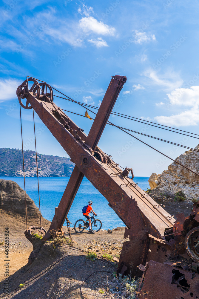 nice active woman riding her electric mountain bike in the abandoned Iron Ore mines of Calamite peninsula on the Island of Elba, Tuscan Archipelago, Tuscany,Italy
nice active woman riding her electric mountain bike in the abandoned Iron Ore mines of Calamite peninsula on the Island of Elba, Tuscan Archipelago, Tuscany,Italy