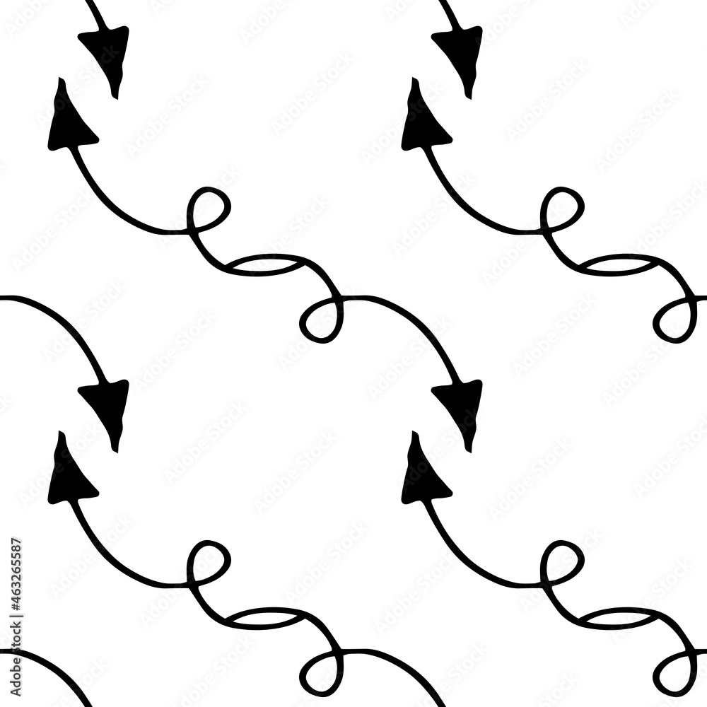 The pattern from the arrow. A seamless pattern of hand-drawn doodle ...