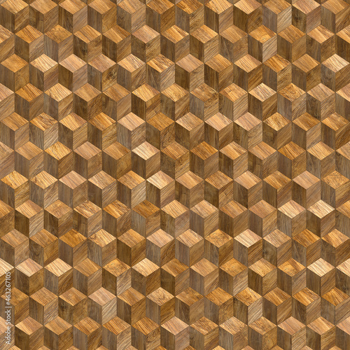 cube wood parquet diffuse Map texture. Seamless Texture.