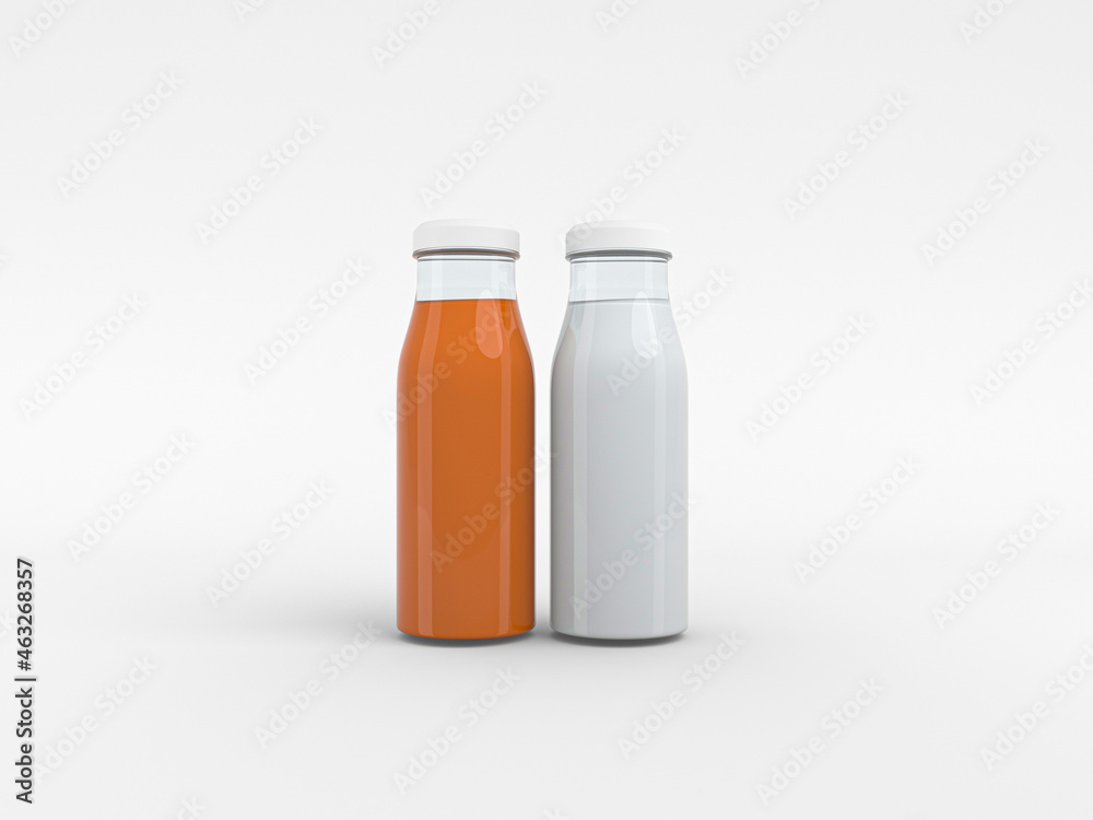 White milk glass bottle Mock-Up. Two bottle Blank Label. 3D Rendered illustration for mockup. White milk glass bottle Mock-Up. Two bottle Blank Label. 3D Rendered illustration for mockup.