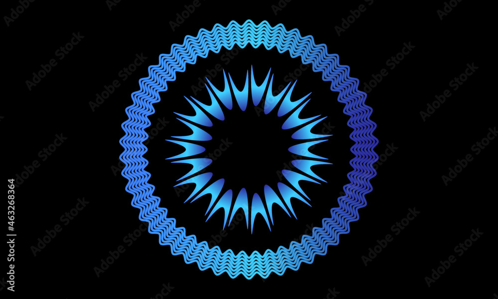 Fototapeta premium abstract blue circle flora pattern illustration shape design neon lights motion background wallpaper