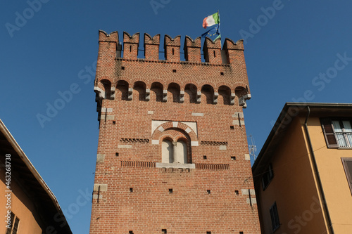 La Torre Civica nel centro storico di Guanzate, Como, Lombardia, Italia. photo