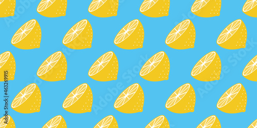 Lemon illustration background. Seamless pattern.Vector. レモンのパターン　背景素材