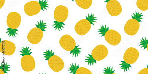 Fototapeta Naklejka Na Ścianę i Meble -  pineapple illustration background. Seamless pattern.Vector. パイナップルのパターン　背景素材