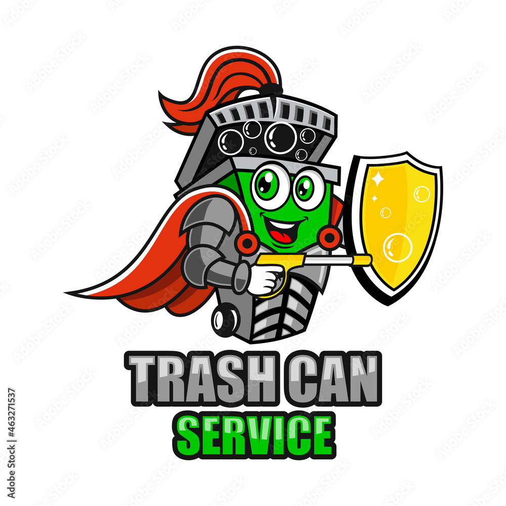 Fototapeta premium Modern trash can service logo. Vector illustration