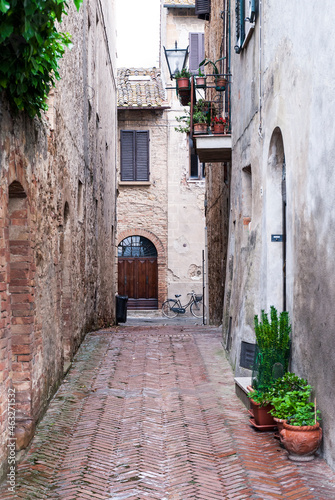 TUSCANY-MAY 30:classic building in Pienza,Tuscany,Italy,on May 30,2018. © Calix