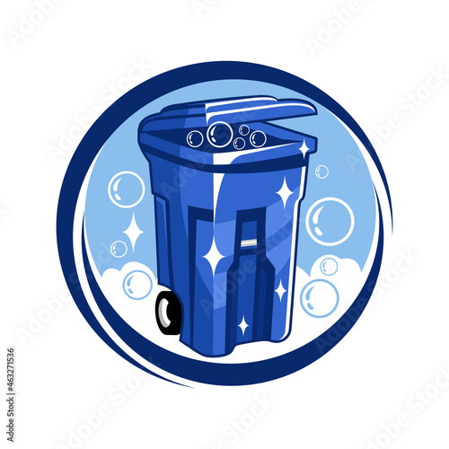 Modern trash can service logo. Vector illustration