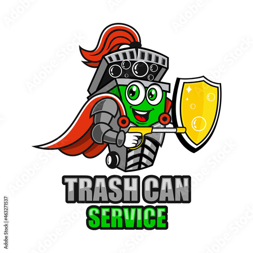 Modern trash can service logo. Vector illustration