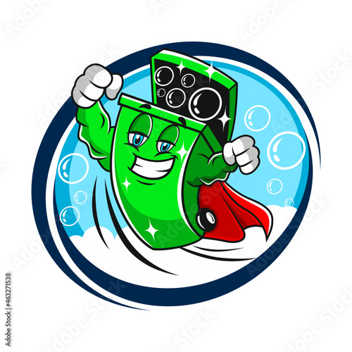 Modern trash can service logo. Vector illustration
