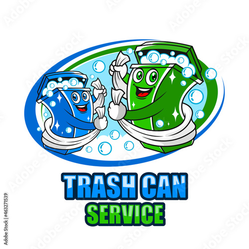 Modern trash can service logo. Vector illustration