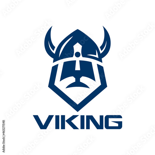 Modern viking head logo. Vector illustration
