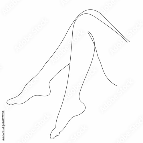 female legs drawing by one continuous line
