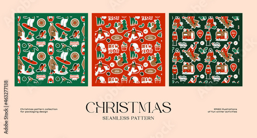 Abstract christmas seamless pattern collection to suit your branding identity our packaging design 