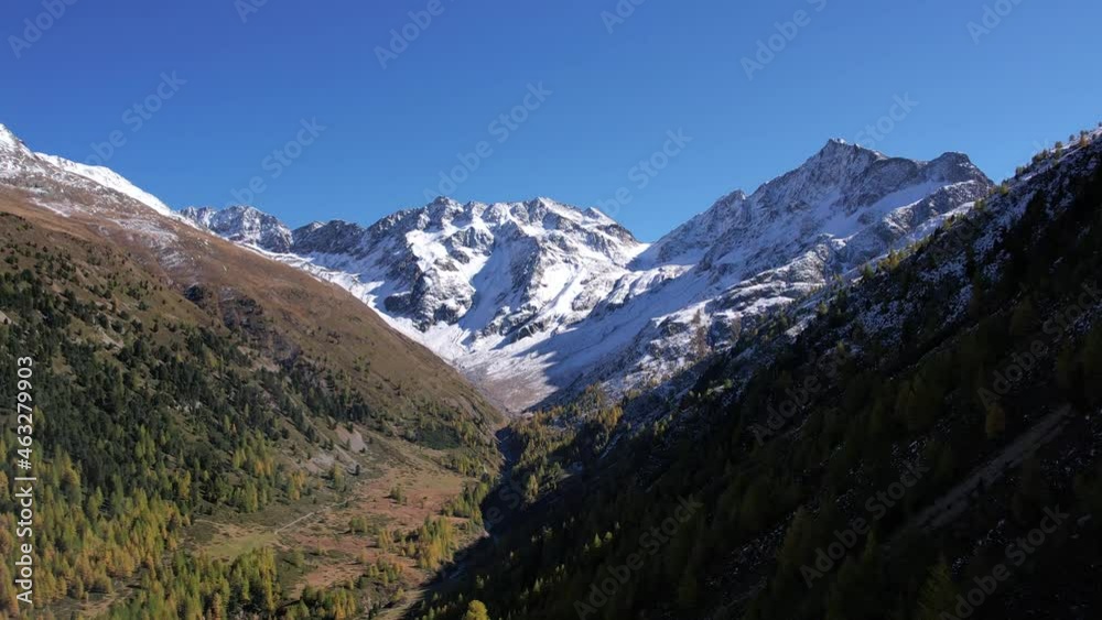 Mountain landscape, aerial view with drone over the forest Mountain landscape, aerial view with drone over the forest