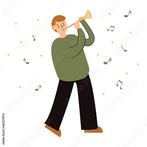 man with megaphone trumpet player playing the trumpet guy musician On the eleventh day of Christmas
My true love sent to me:
Eleven Pipers Piping 12 Days of Christmas Day 11