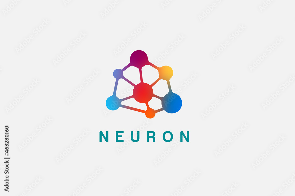 vector graphic abstract neuron connected , brain storming logo design template