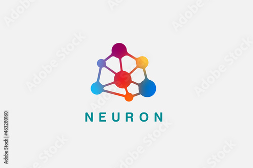 vector graphic abstract neuron connected , brain storming logo design template