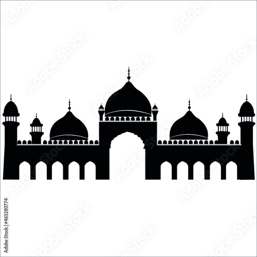 badshahi mosque in lahore pakistan vector illustration photo
