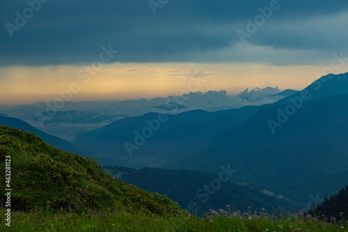 mountains in the morning