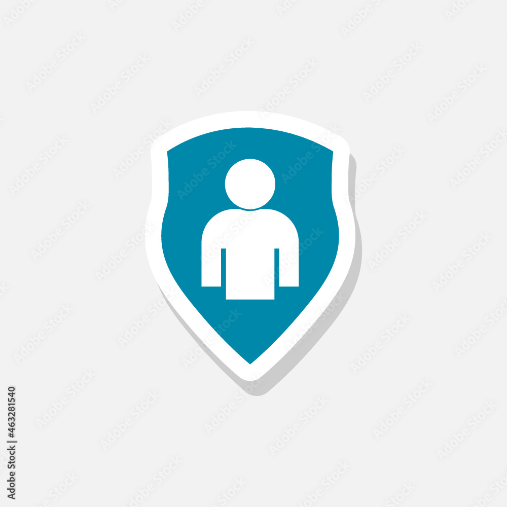 User protection sticker icon isolated on white background User protection sticker icon isolated on white background