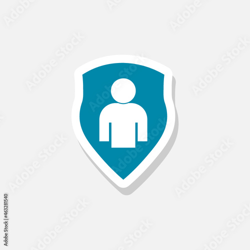 User protection sticker icon isolated on white background