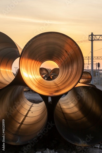 hollow large iron sewer pipes
