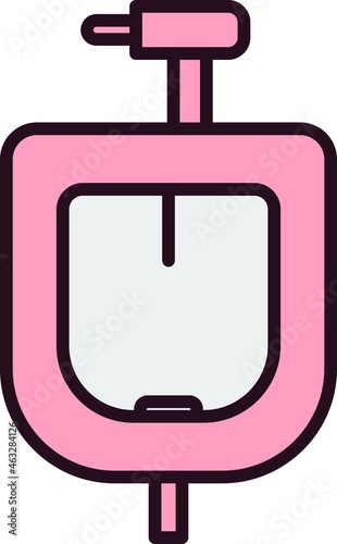 Urinal Filled Vector Line Icon Design