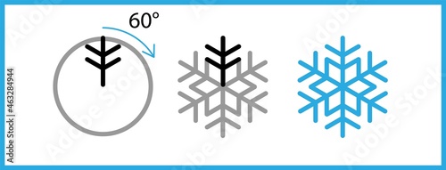 HQ vector - classic decorative Christmas snowflake and instructions on how to create it