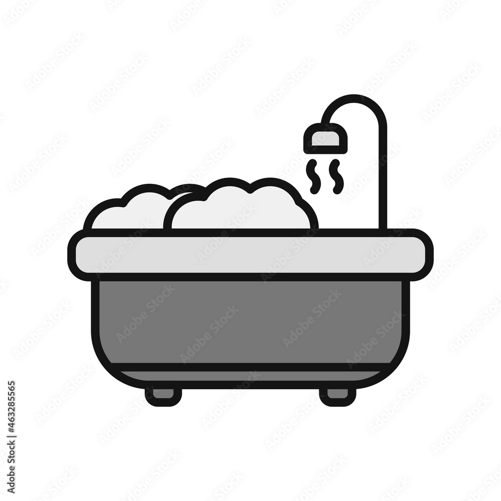 Bath Tub Filled Vector Line Icon Design Bath Tub Filled Vector Line Icon Design
