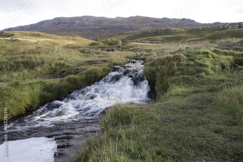 Ardvreck Castle Waterfall Loch Assynt Scotland