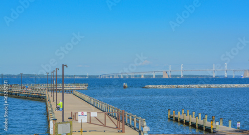 Matapeake Fishing pier on the Chesapeake Bay in,Stevensville, Queen Anne's County, Maryland
