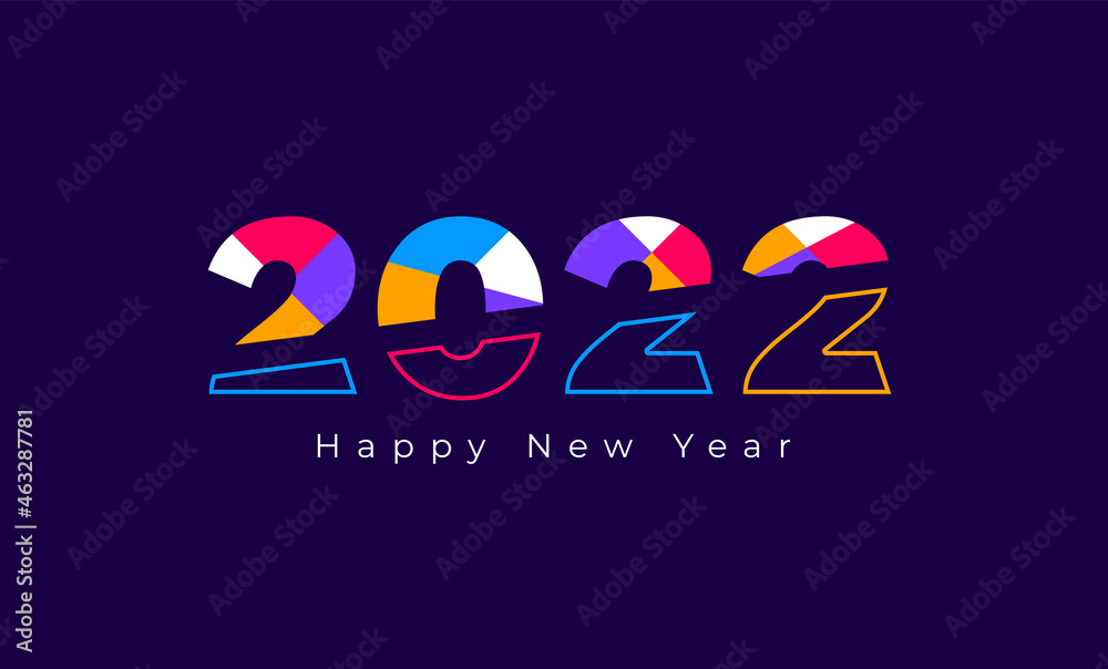 2022 Happy New Year. Happy New Year 2022 Background Template. Calendar  header 2022 number on colorful abstract vector design. Happy New Year 2022  text design for Brochure design, card, banner. Stock Vector | Adobe Stock