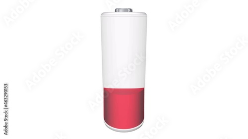 Battery Power Depleting Running Low Recharge Electricity Energy 3d Animation
