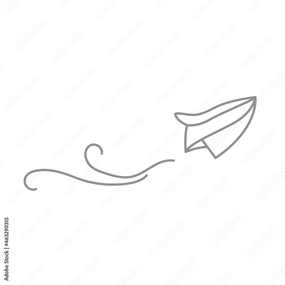 Fototapeta premium Paper plane, basic airplane draw
