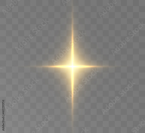 Christmas star, light effect for vector illustrations.