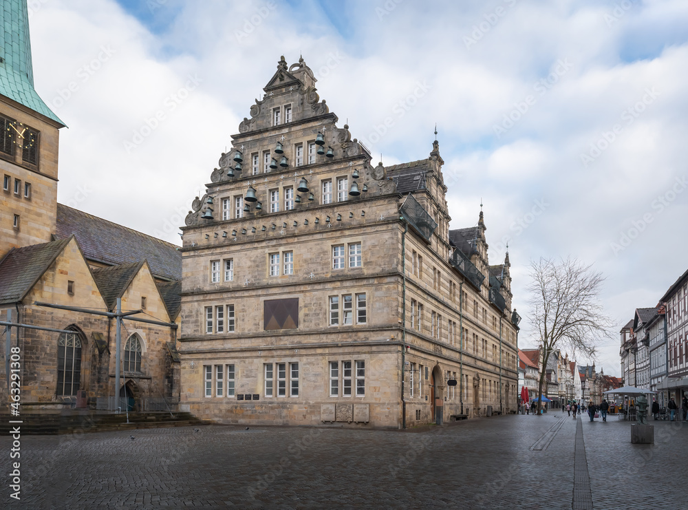 Facade of Hochzeitshaus building - Hamelin, Lower Saxony, Germany