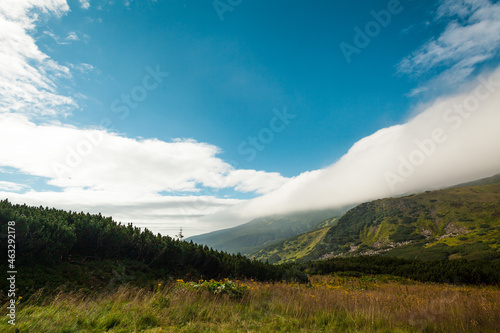 Mountain horison view, Ukrainian Carpathians photo