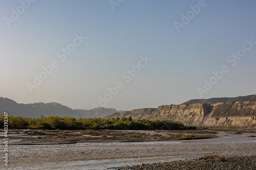 landscape of the river in central asia
