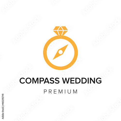 compass wedding logo icon vector template
