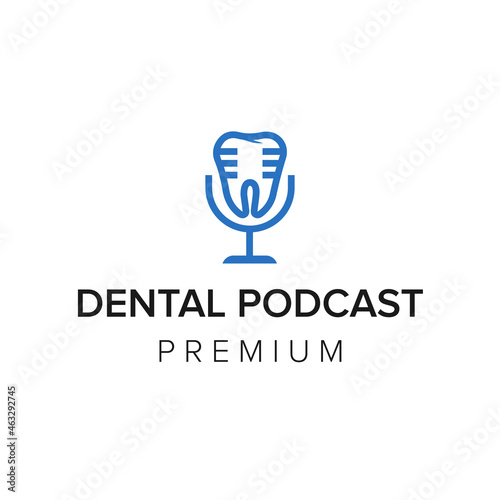 dental podcast logo icon vector template