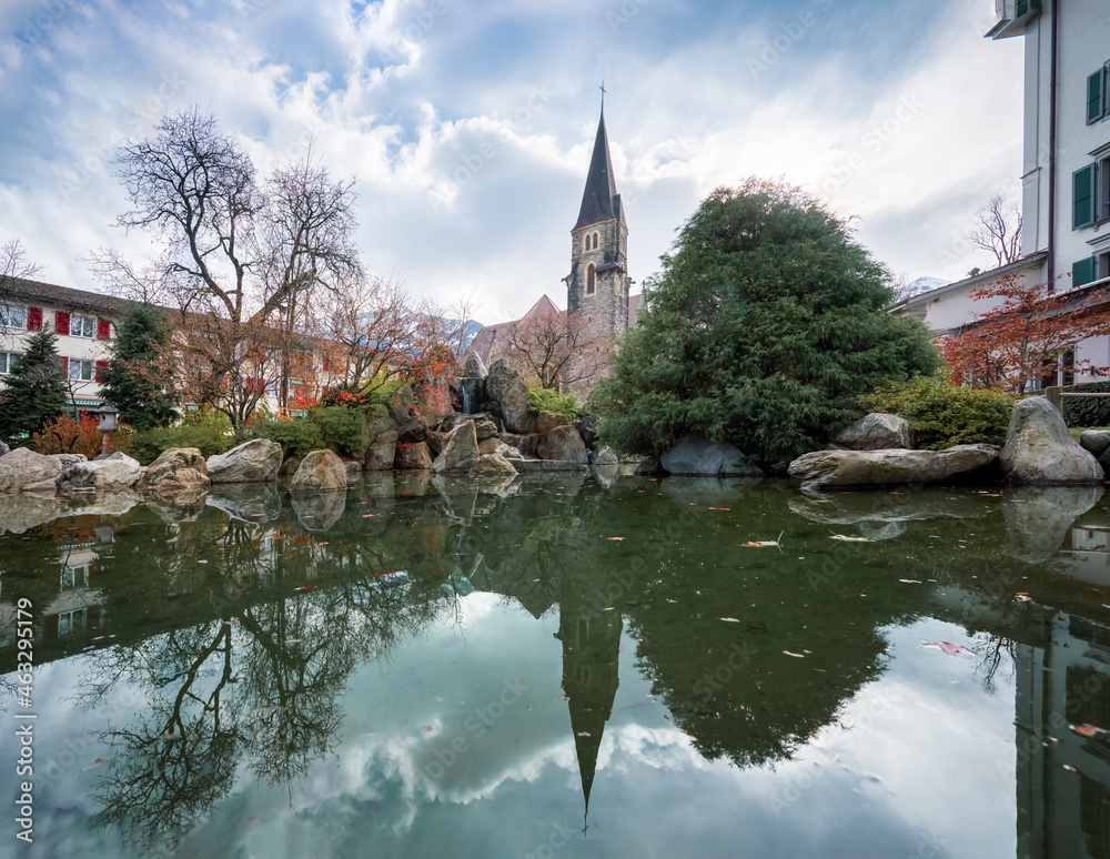 Japanese Garden and St Joseph Catholic Church - Interlaken, Switzerland