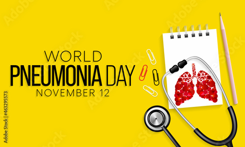 World Pneumonia day is observed every year on November 12, it is an infection that inflames the air sacs in one or both lungs. Vector illustration