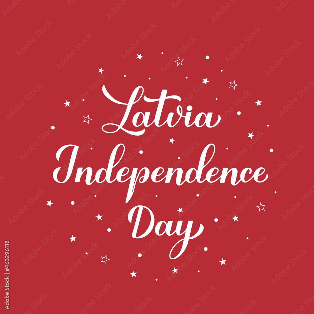 Latvia Proclamation Day calligraphy hand lettering. Latvian national holiday. Easy to edit vector template for typography poster banner, flyer, greeting card, etc