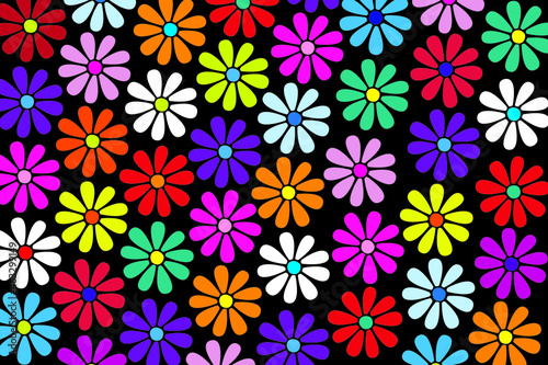 Flower pattern design in black background