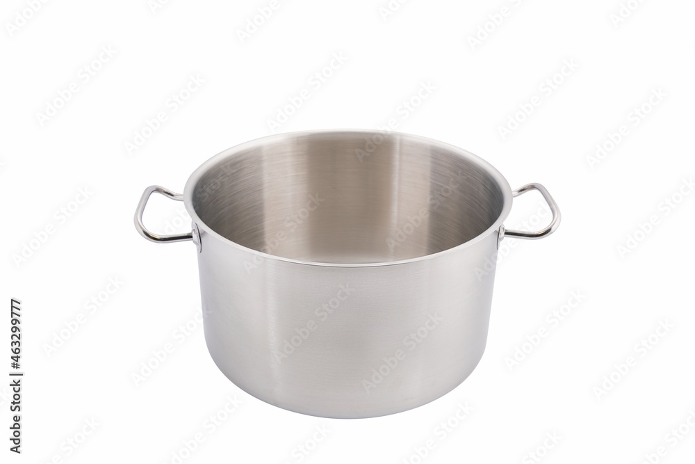 Steel pots on a white background
Steel pots on a white background