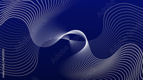 Curved wave with a beautiful soft natural blur pattern on a black background. Abstract background for a business presentation. Concept of futuristic loop motion.