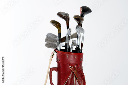 golf clubs on white background