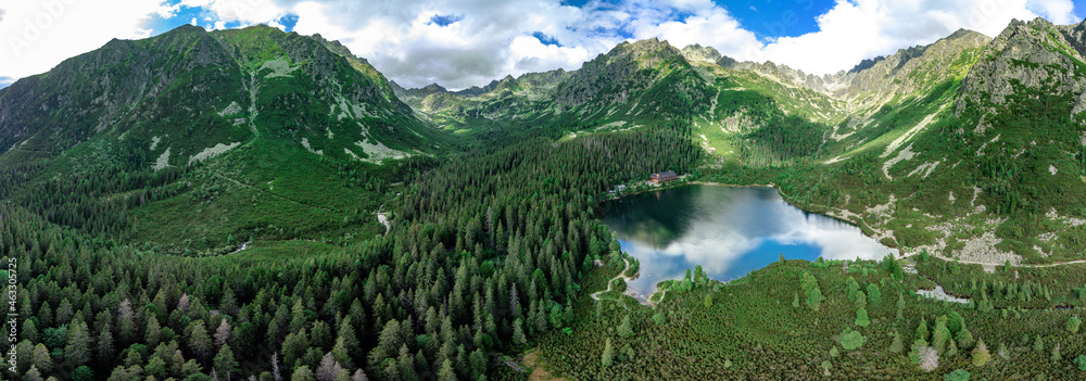Fototapeta premium Poprad Lake (Popradske pleso) is a famous destination in High Tatras national park, Slovakia